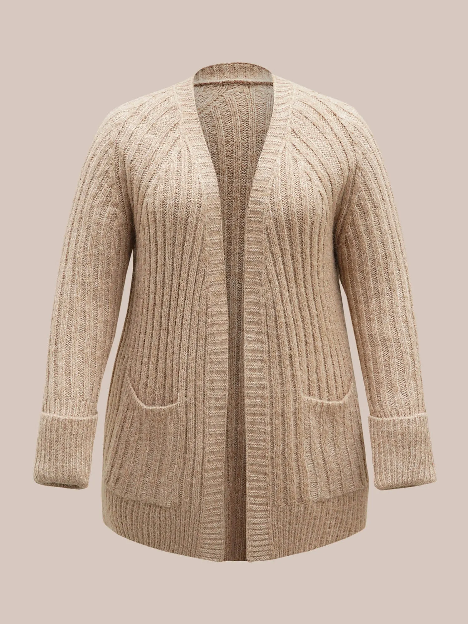 Airy Cozy Solid Raglan Sleeve Wool Cardigan