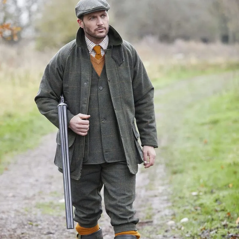 Alan Paine Rutland Mens Tweed Waterproof Shooting Coat - Seaweed