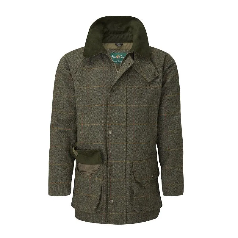 Alan Paine Rutland Mens Tweed Waterproof Shooting Coat - Seaweed