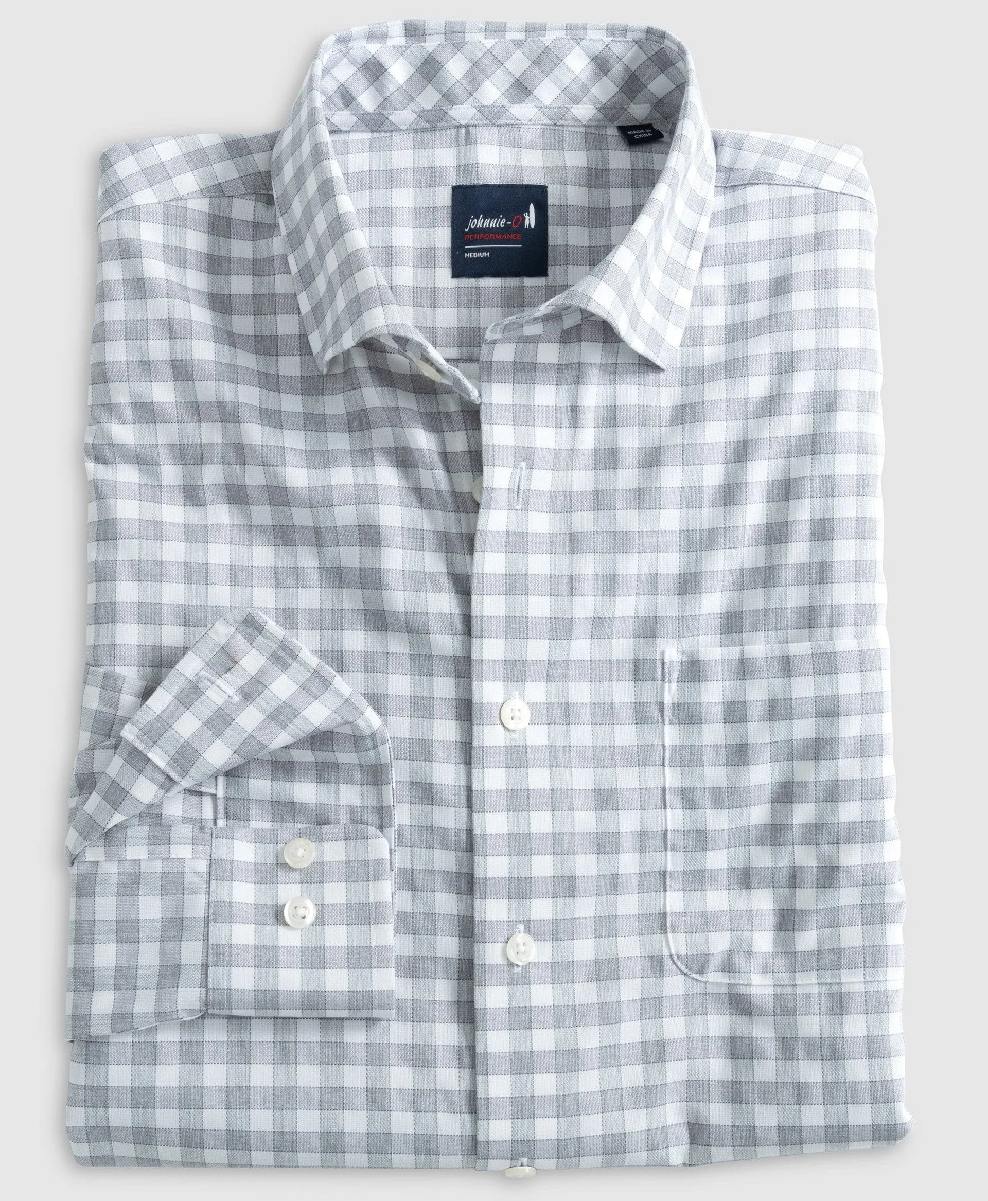 Allworth Performance Button Up Shirt in Light Gray by Johnnie-O