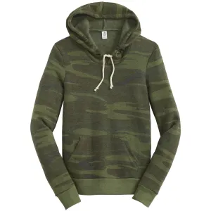 Alternative Apparel Women's Camo Athletics Eco-Fleece Pullover Hoodie