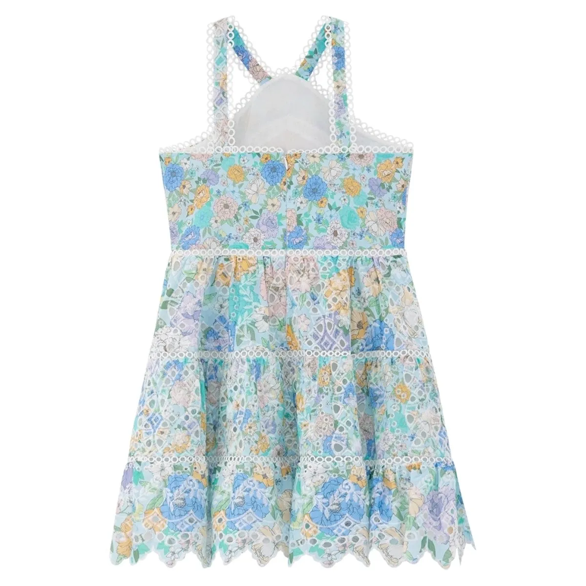 AZURE EMBROIDERED FLOWY DRESS