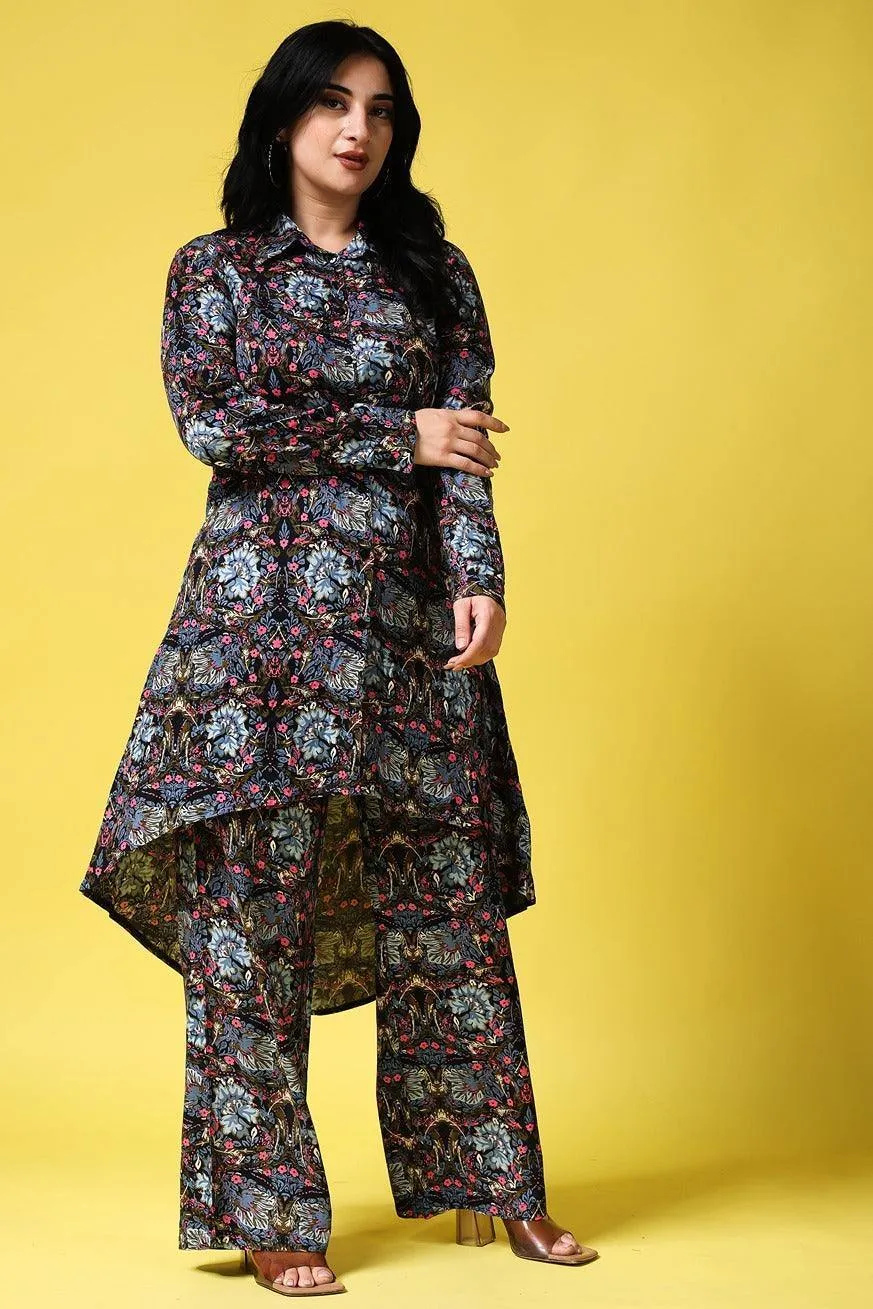 Black Floral Printed Co-ord Set