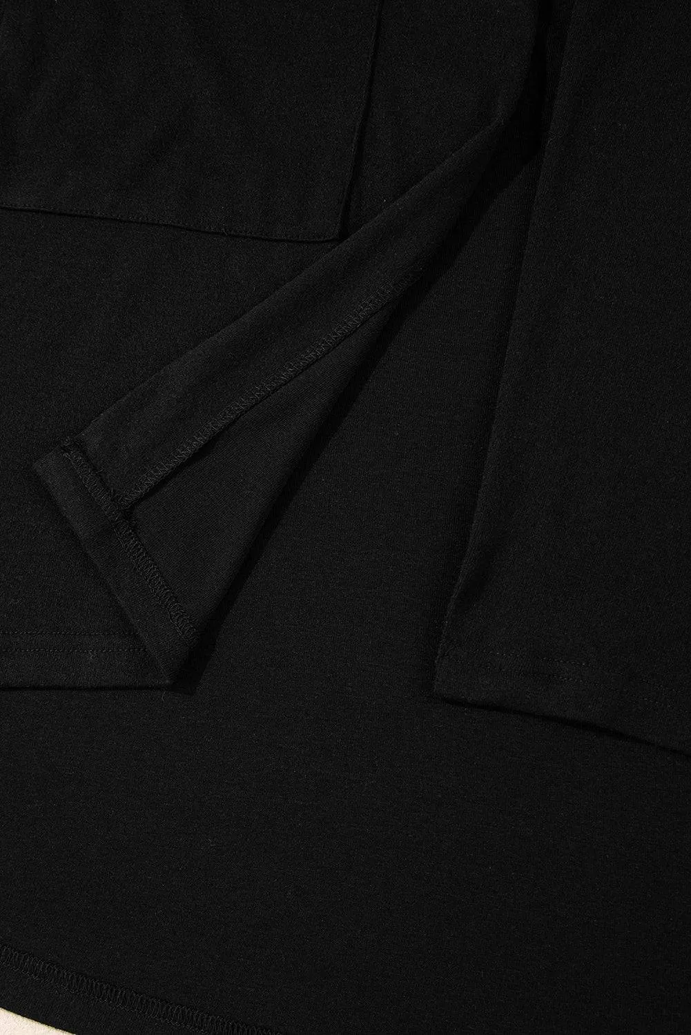 Black Solid Colour Open Front Cardigan with Pocket