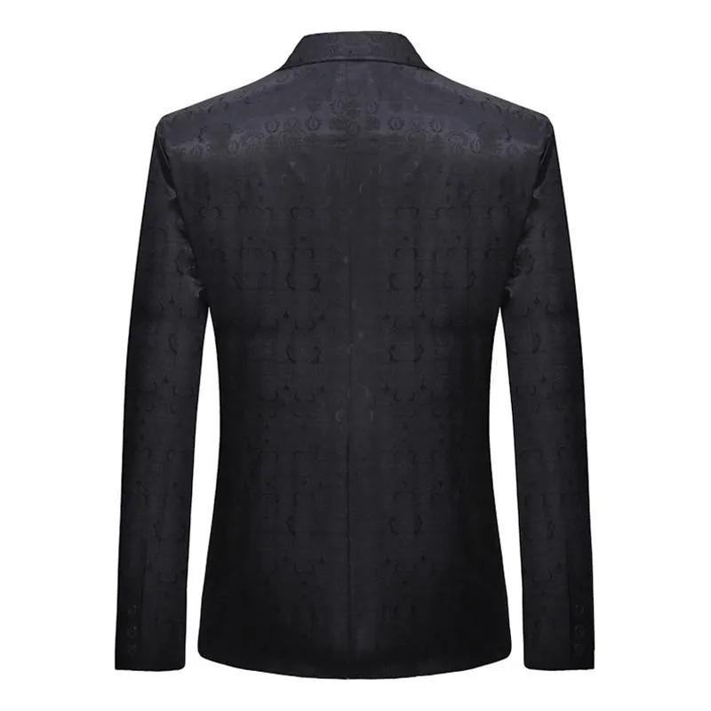 Blazer à un bouton à imprimé graphique rétro pour homme