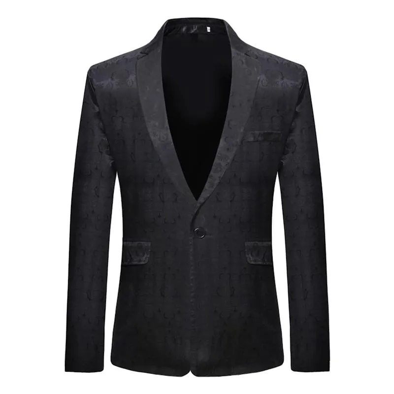 Blazer à un bouton à imprimé graphique rétro pour homme