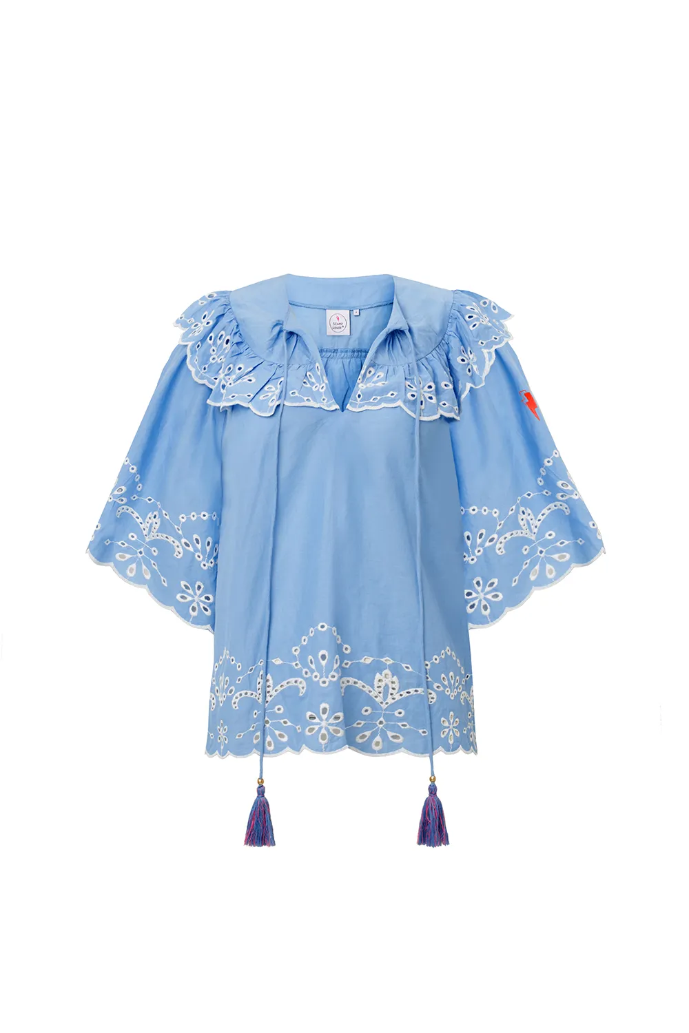 Blue Cutwork Blouse