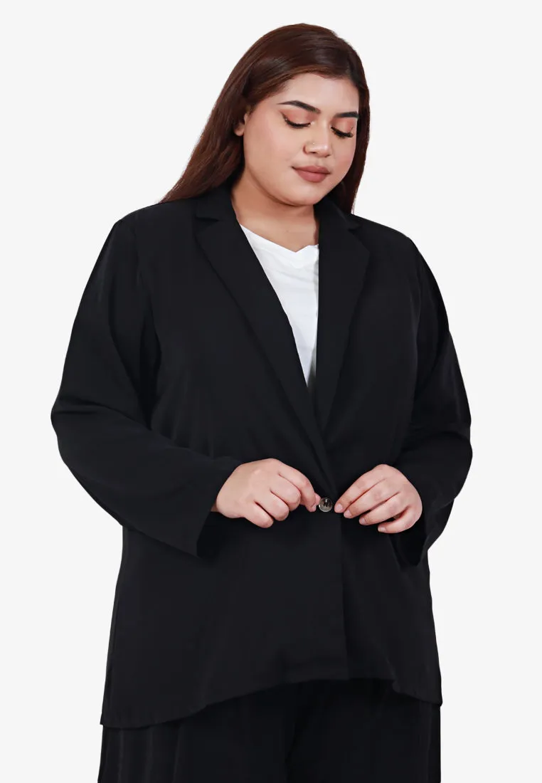 Byeol Korean Inspired Lightweight Soft Blazer - Black