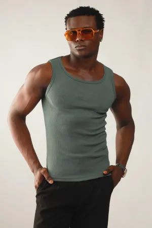 Calix Breathable Compression Tank Top (460G)(Premium Quality) - Xanadu Green