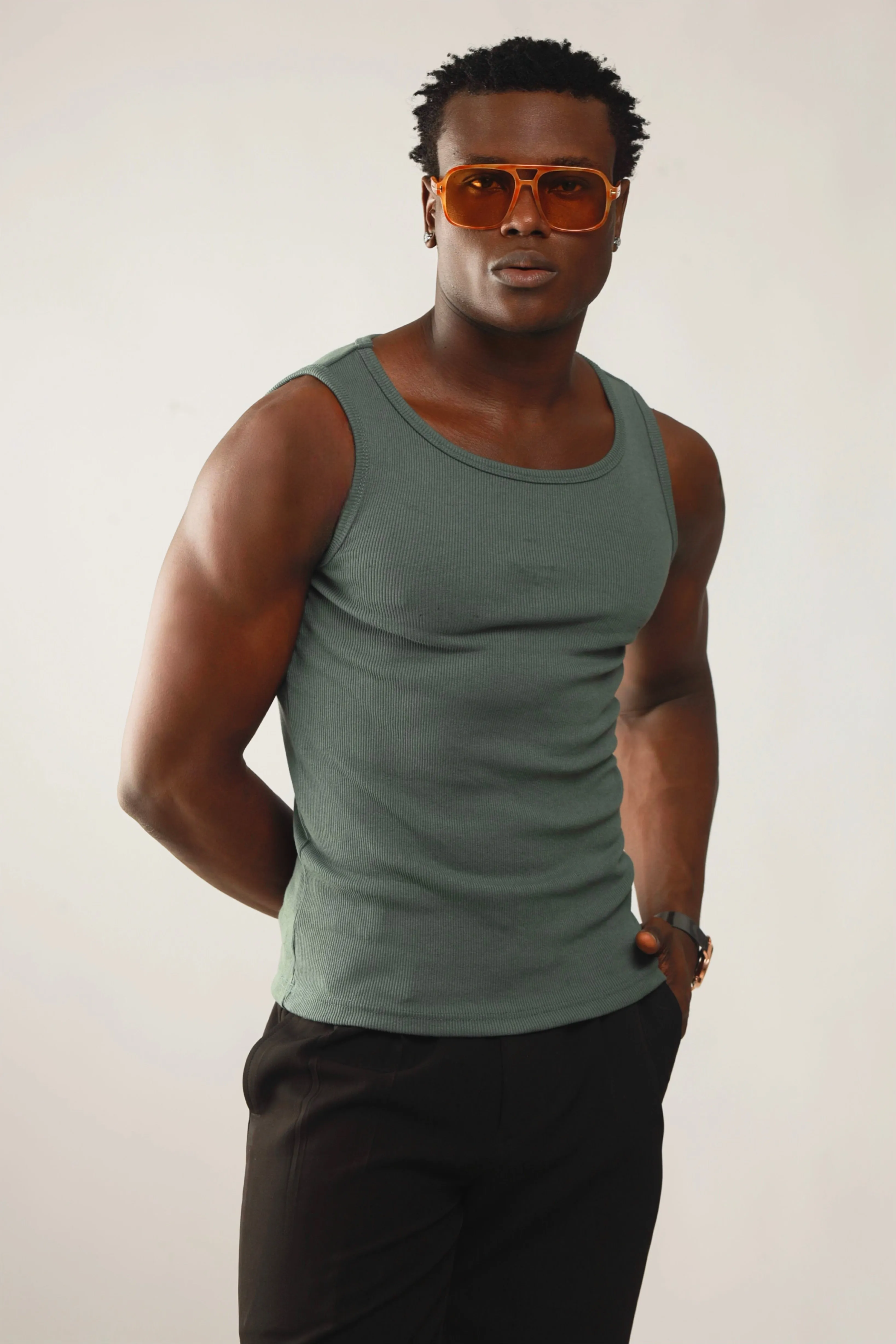 Calix Breathable Compression Tank Top (460G)(Premium Quality) - Xanadu Green