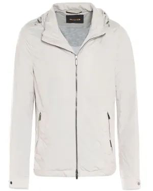 Cream Polyester Duccio Waterproof Hooded Jacket