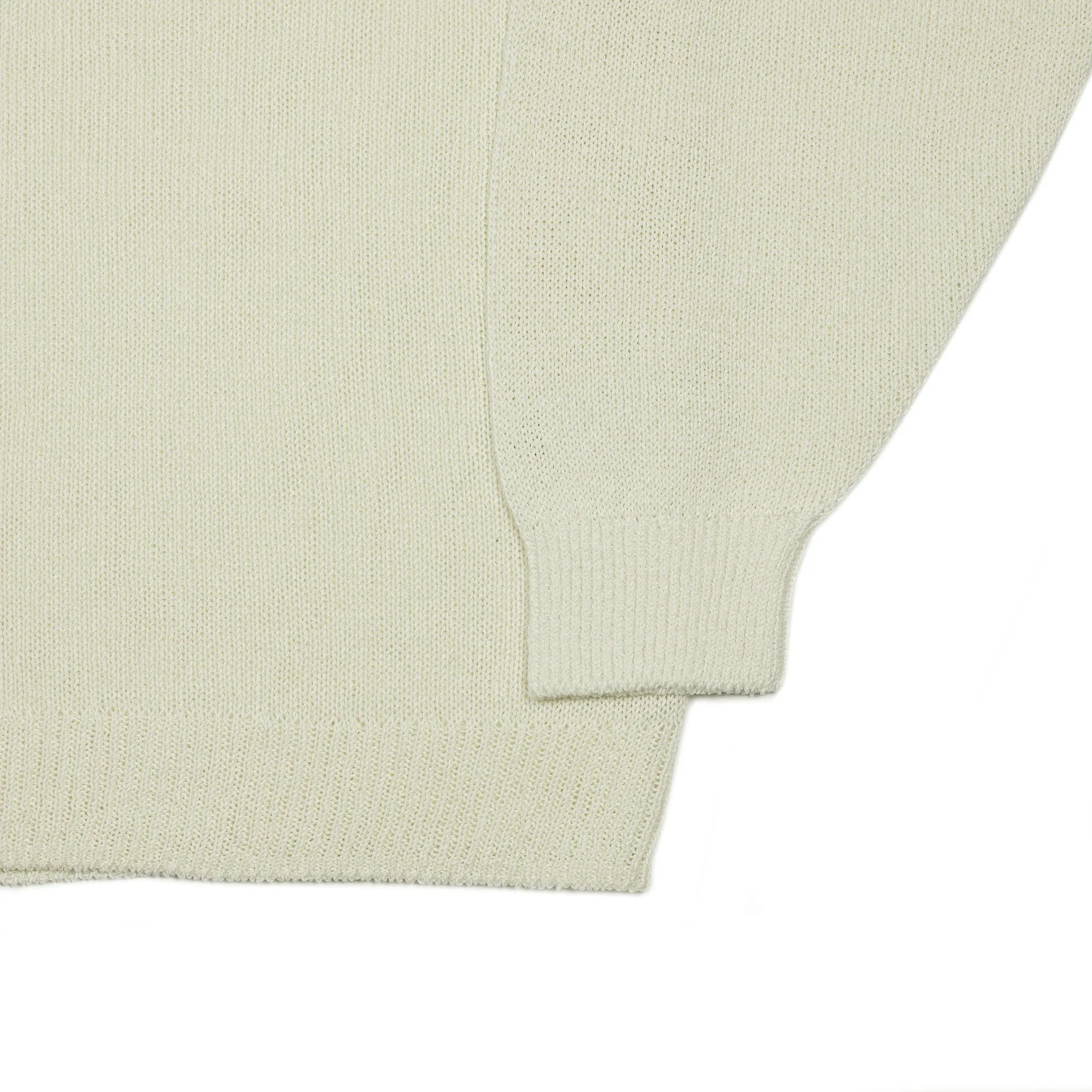 Crewneck sweater in ecru cotton and paper