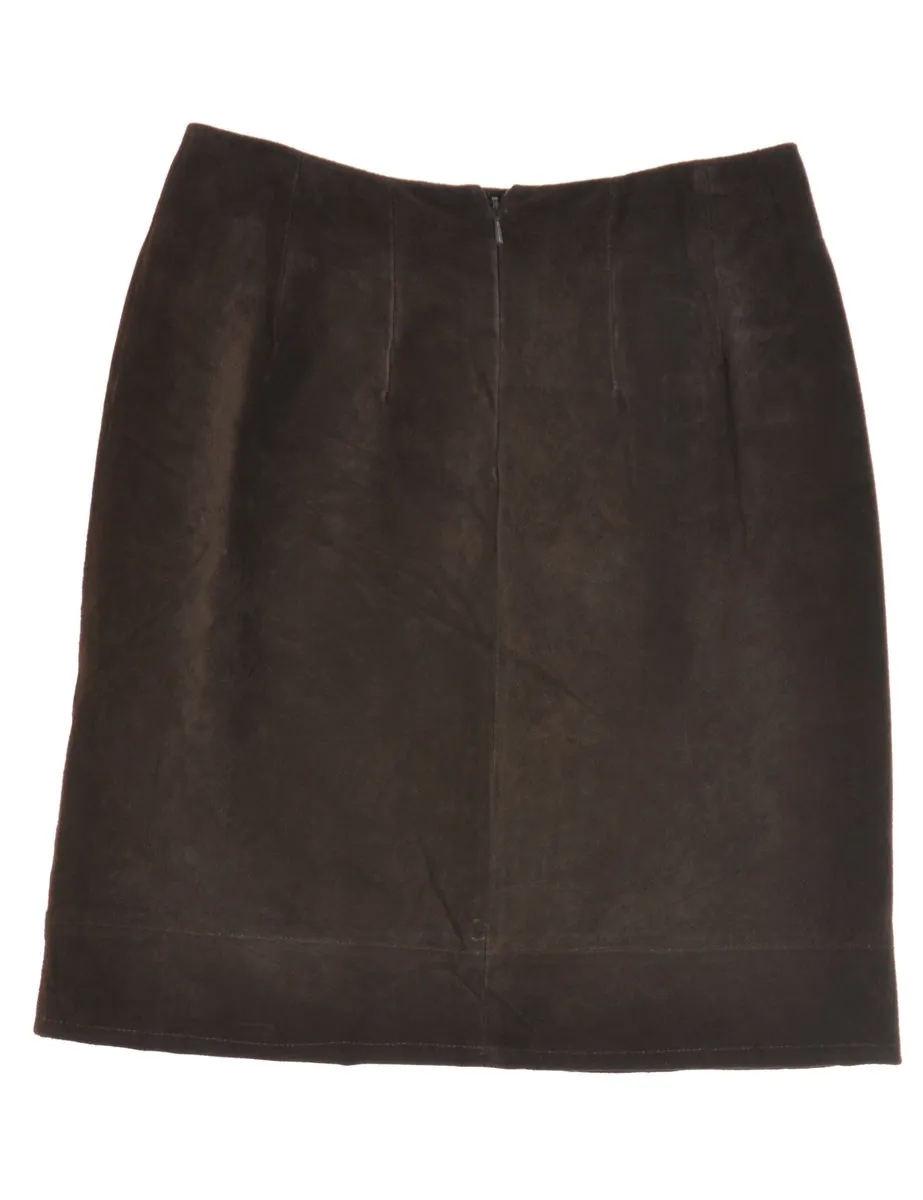 Dark Brown Suede Skirt