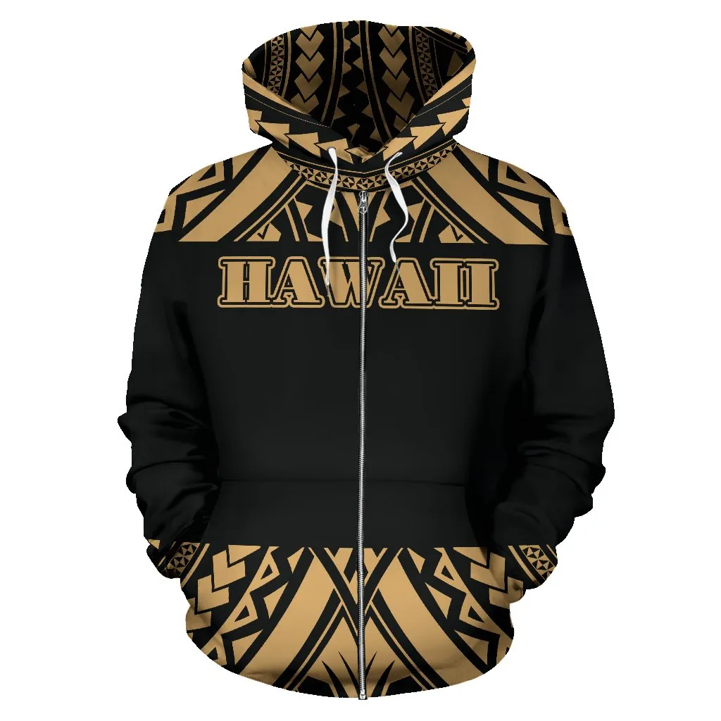 Hawaii Coat Of Arms All Over Zip-Up Hoodie - Bn01