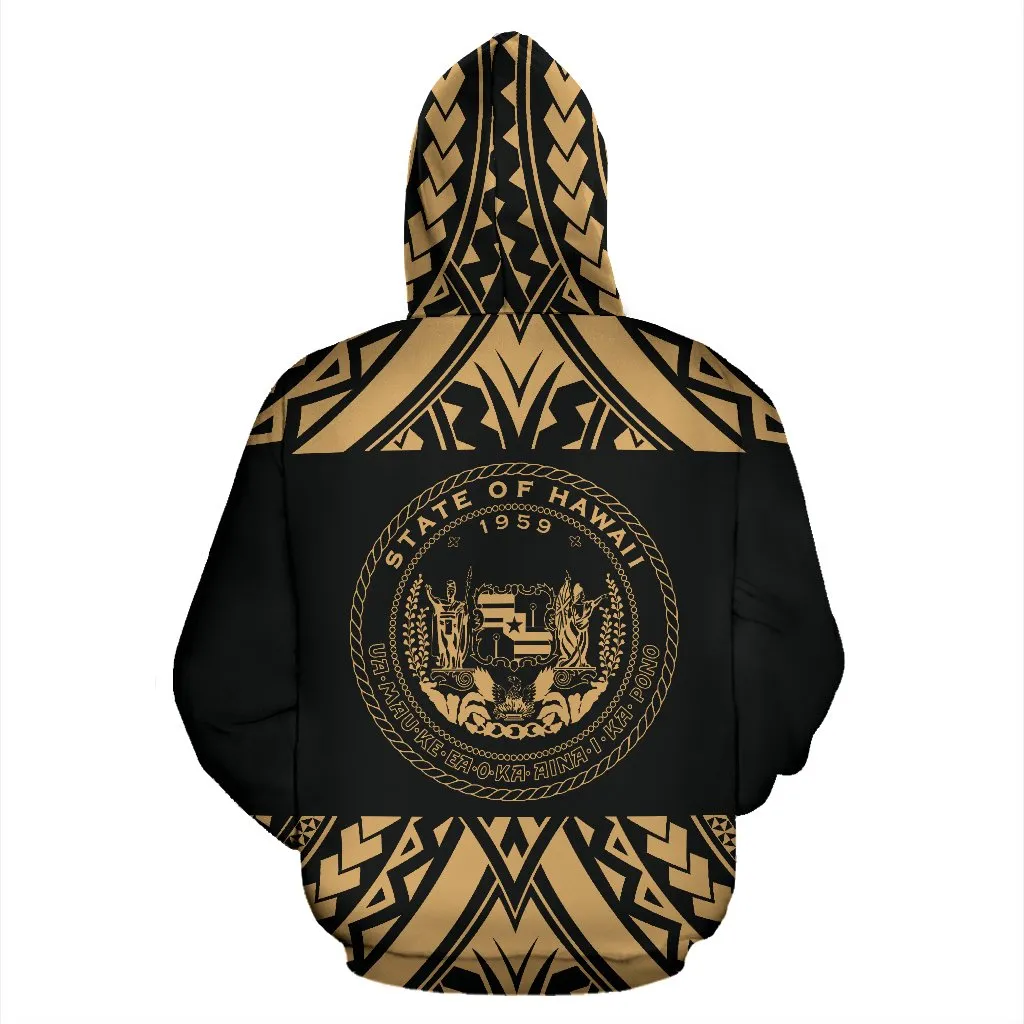 Hawaii Coat Of Arms All Over Zip-Up Hoodie - Bn01