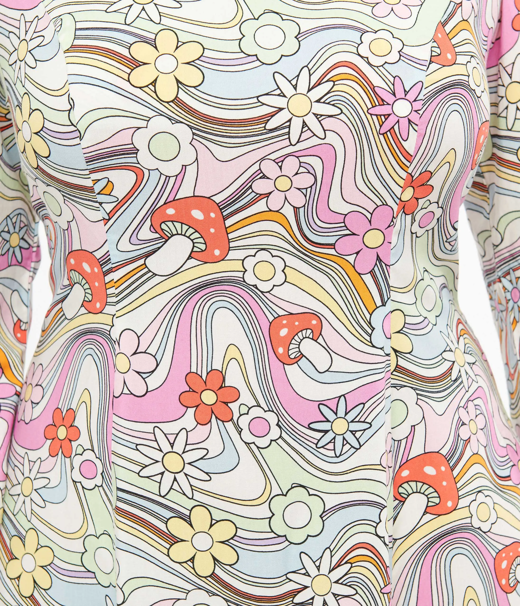 Hell Bunny 1960s Pastel Rainbow Hazy Daze Floral Shift Dress