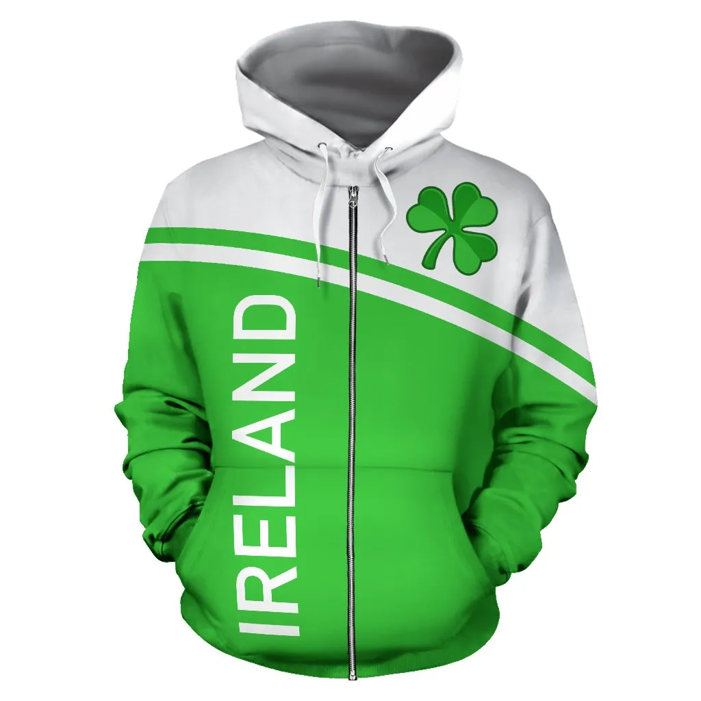 Ireland All Over Zip-Up Hoodie - Curve Version - Bn04