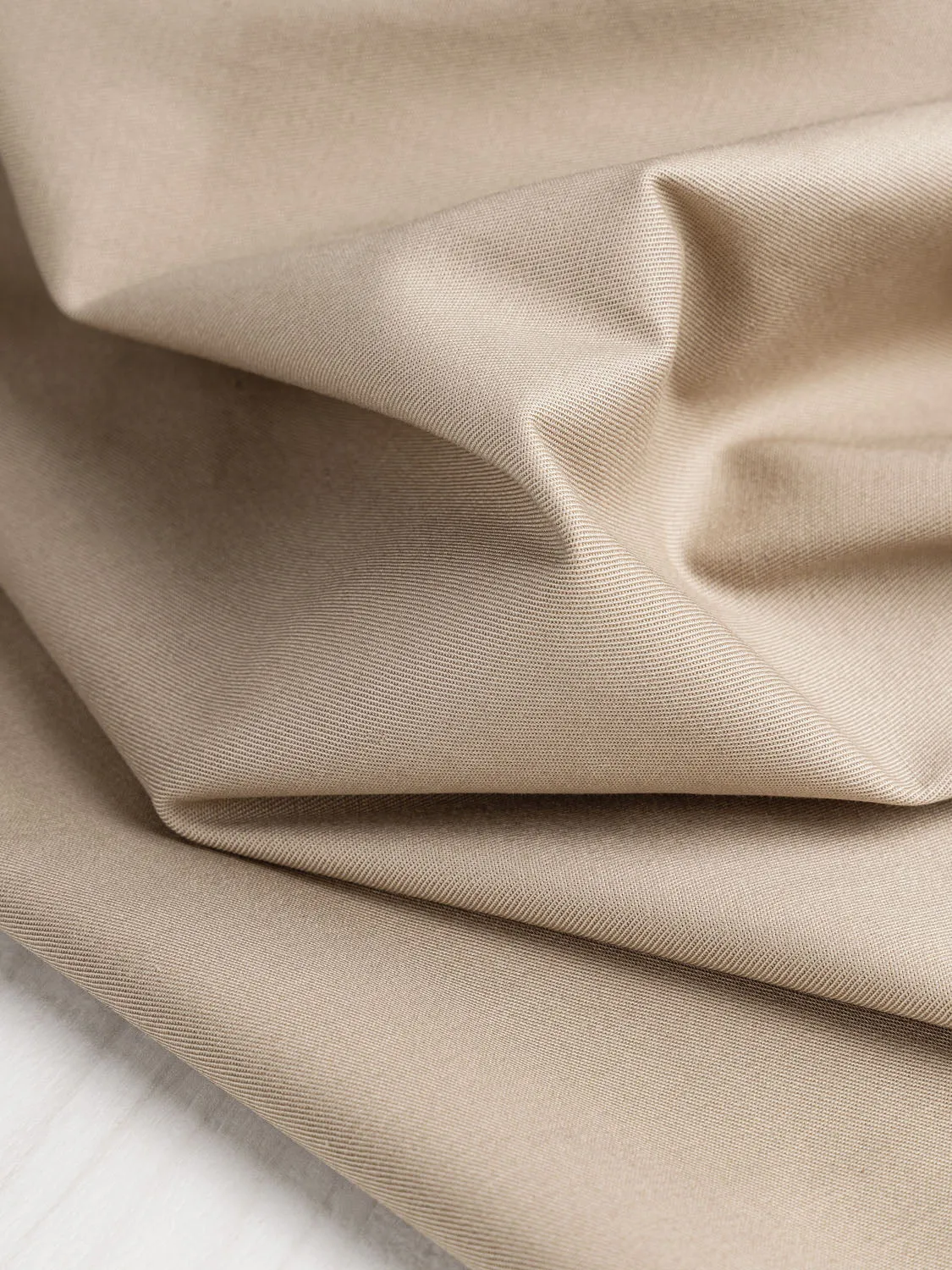 Lightweight Organic Cotton Stretch 6 oz Twill- Sand - Swatch