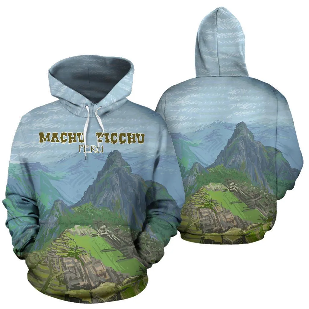 Machu Picchu Mountain Oil Painting All Over Print Hoodie - BN14