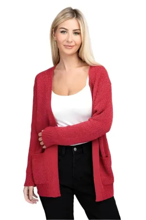 Melange Open Front Sweater Cardigan