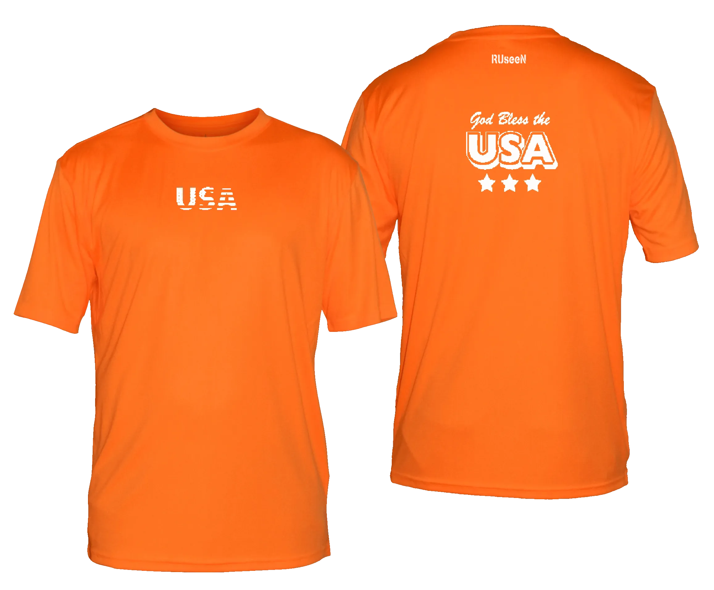 Men's Reflective Short Sleeve Shirt - God Bless the USA