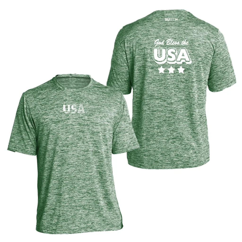 Men's Reflective Short Sleeve Shirt - God Bless the USA