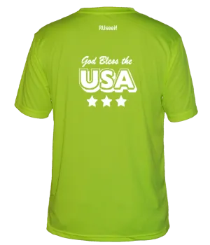 Men's Reflective Short Sleeve Shirt - God Bless the USA