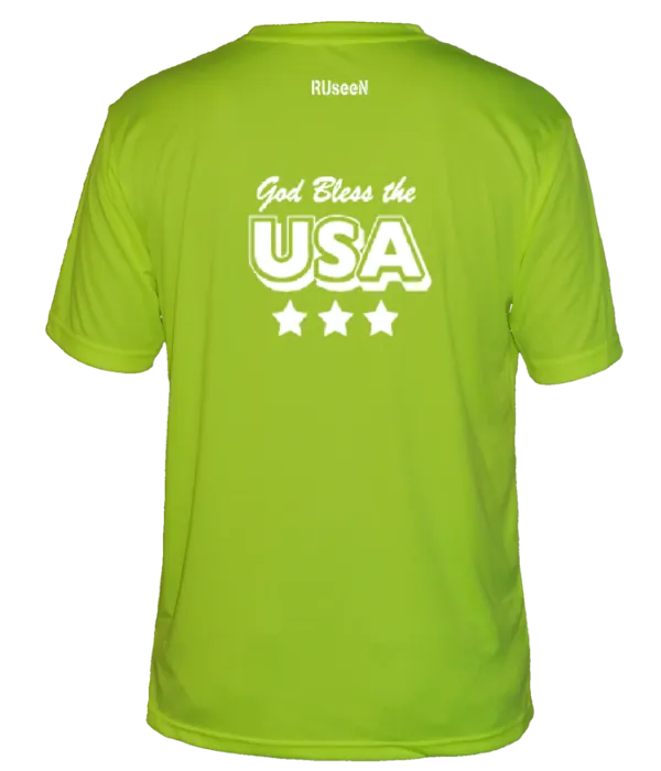 Men's Reflective Short Sleeve Shirt - God Bless the USA