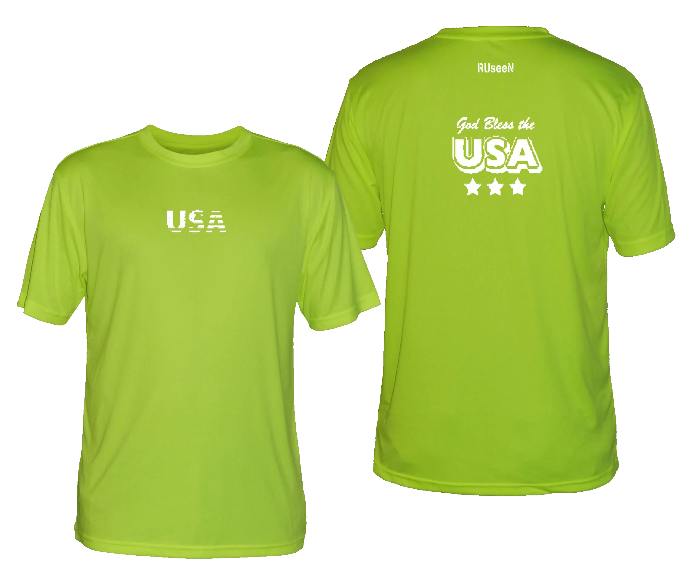 Men's Reflective Short Sleeve Shirt - God Bless the USA