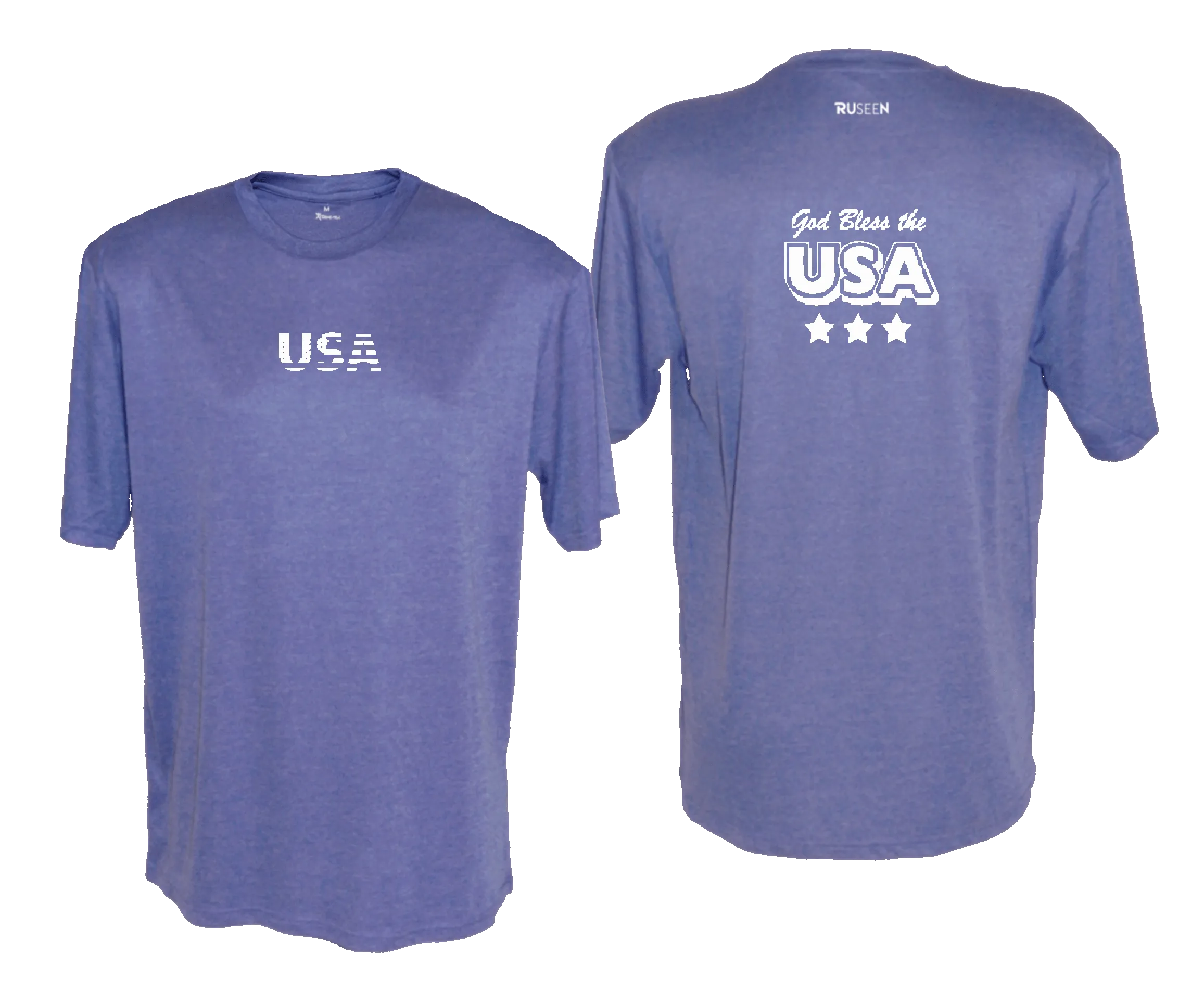 Men's Reflective Short Sleeve Shirt - God Bless the USA