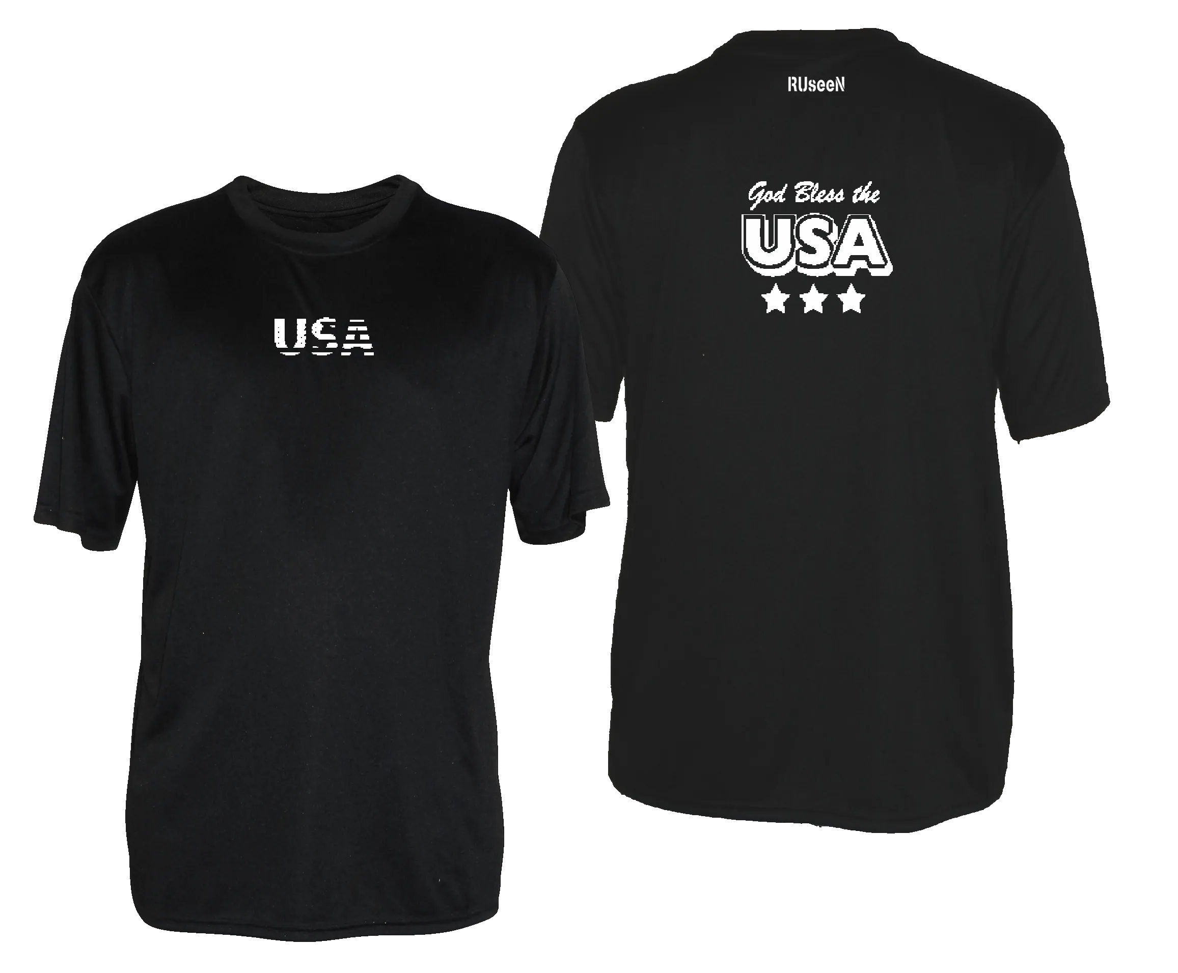 Men's Reflective Short Sleeve Shirt - God Bless the USA