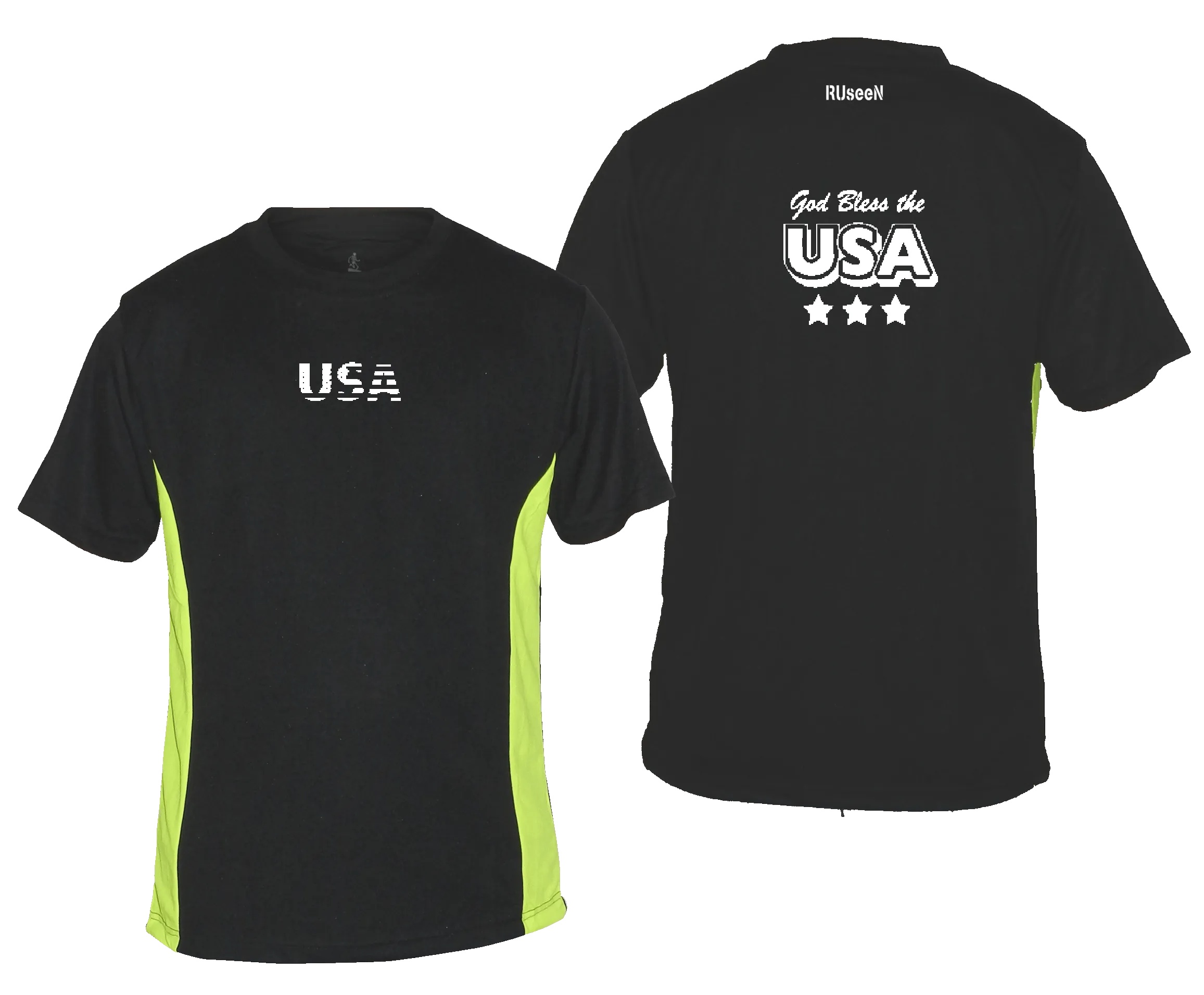 Men's Reflective Short Sleeve Shirt - God Bless the USA