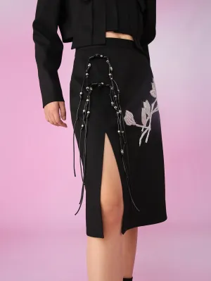 MUKZIN Slit Look-thin Retro Fashion Charming Skirts