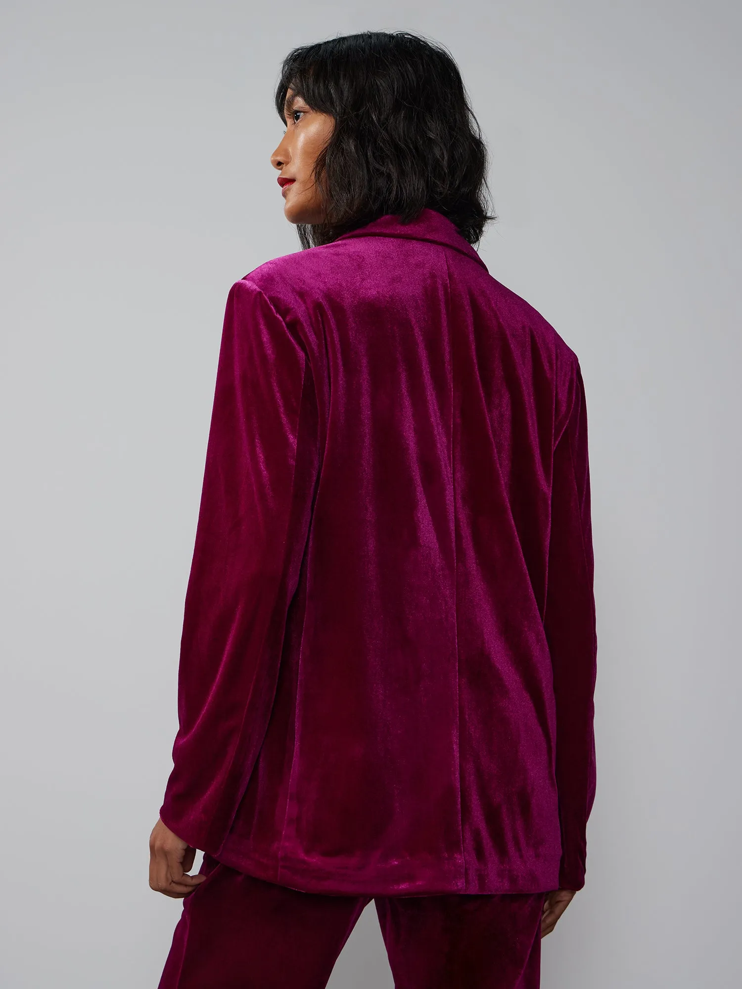 Oversized Double Breasted Velvet Blazer