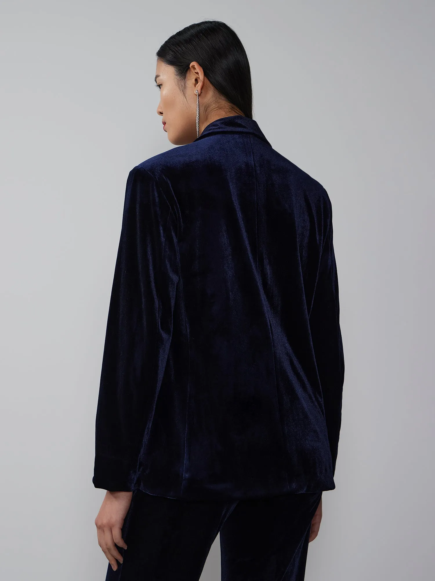 Oversized Double Breasted Velvet Blazer