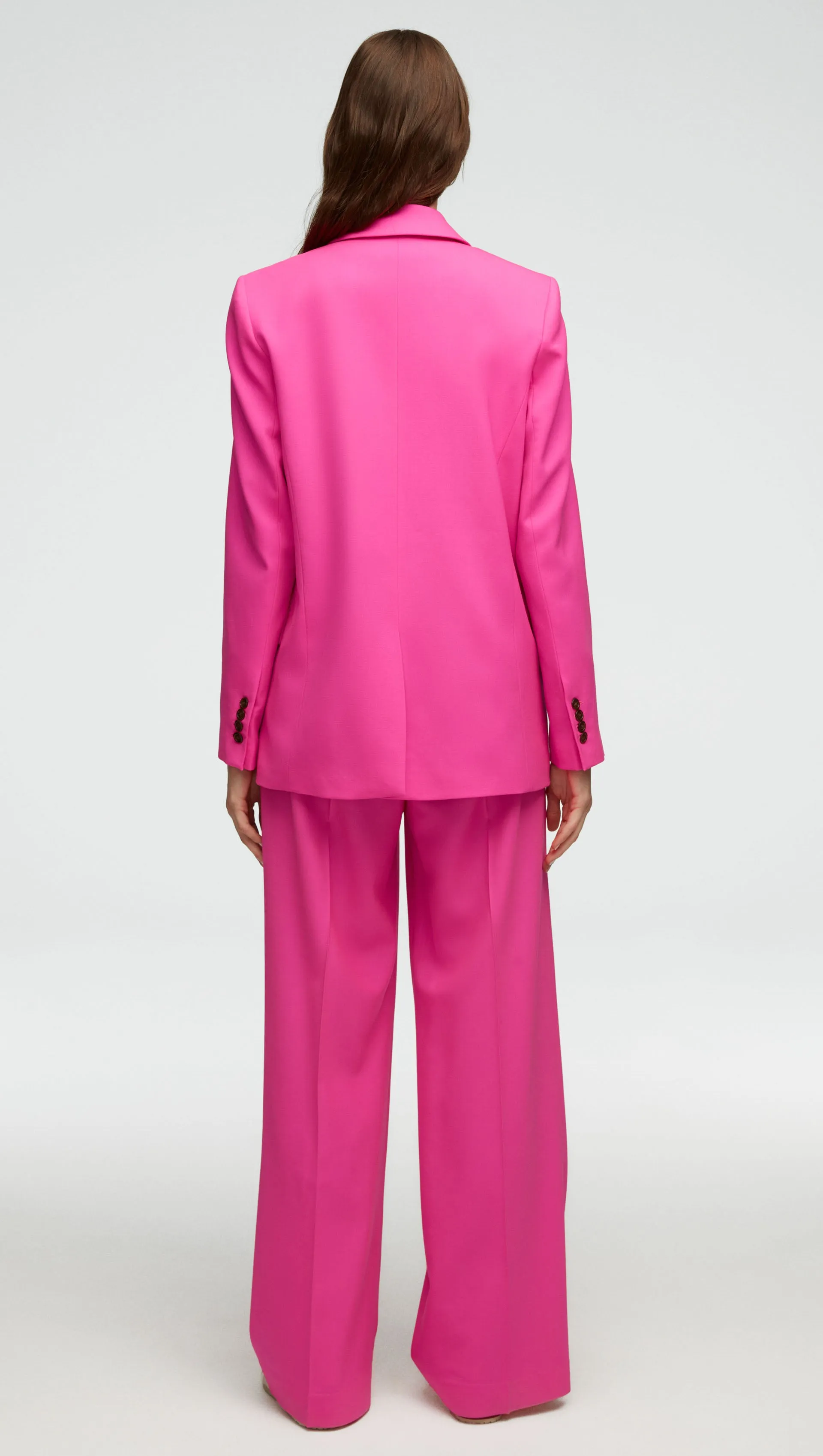 Peak Lapel Blazer in Seasonless Wool | Bright Pink