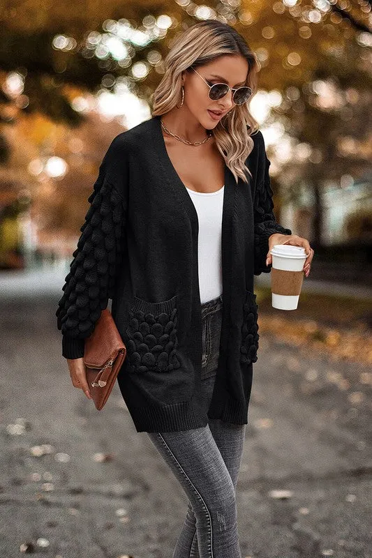 Pineapple Sleeves Open Cardigan