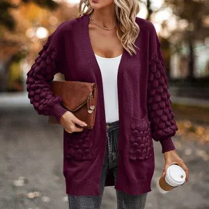 Pineapple Sleeves Open Cardigan