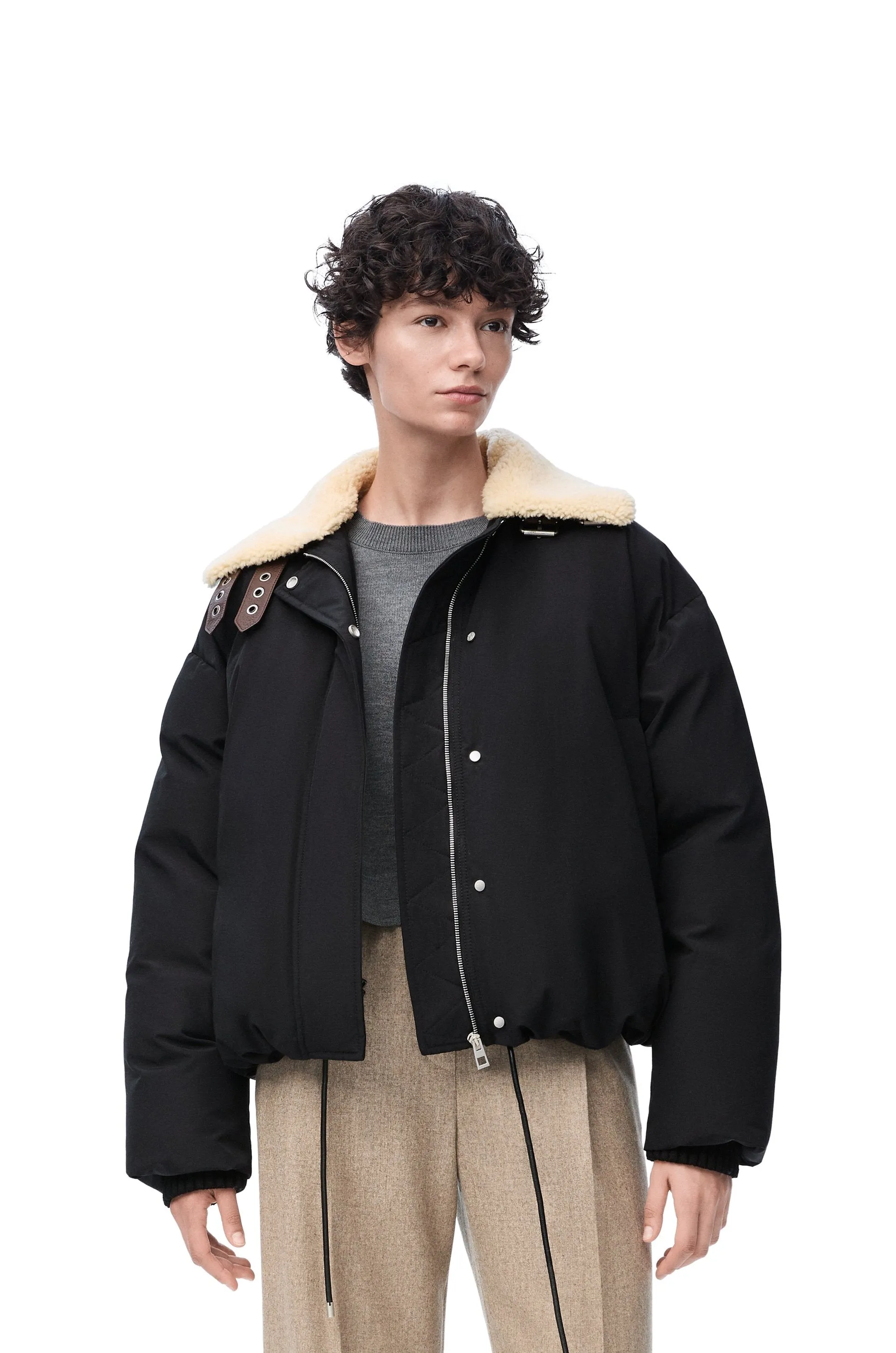 Puffer Jacket In Technical Cotton Blend