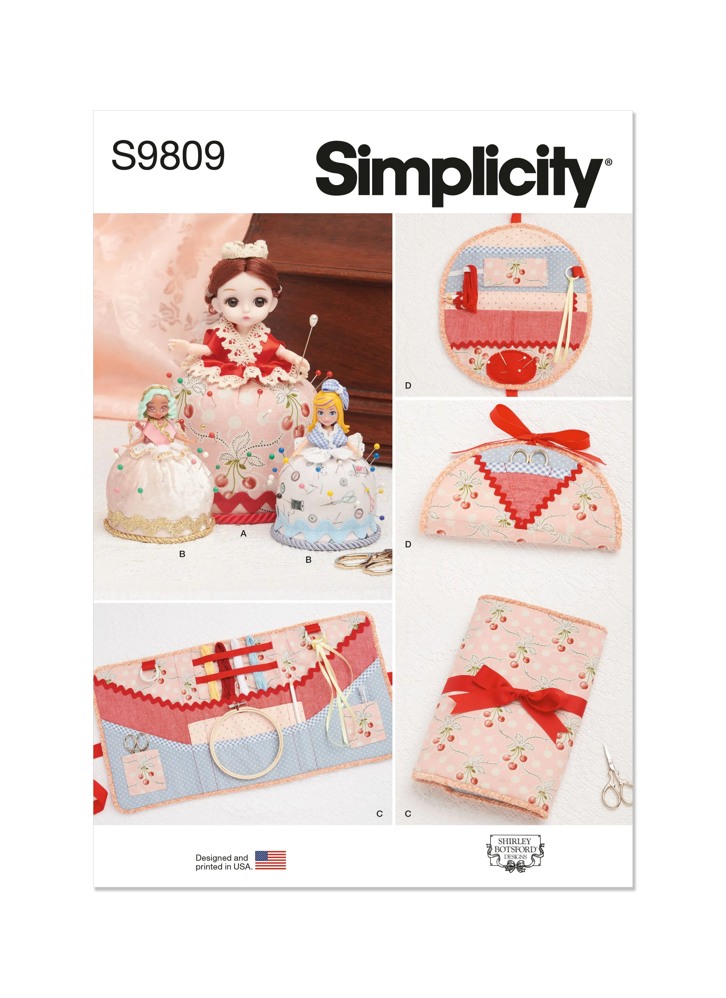 Simplicity Sewing Pattern S9809 PINCUSHION DOLLS, PROJECT ORGANIZER AND ETUI