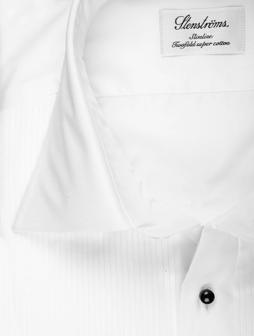 White Pleated Cotton Slimline Dress Shirt