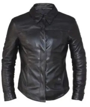 Women's Leather Shirt Great Lightweight Jacket for Riding 6846